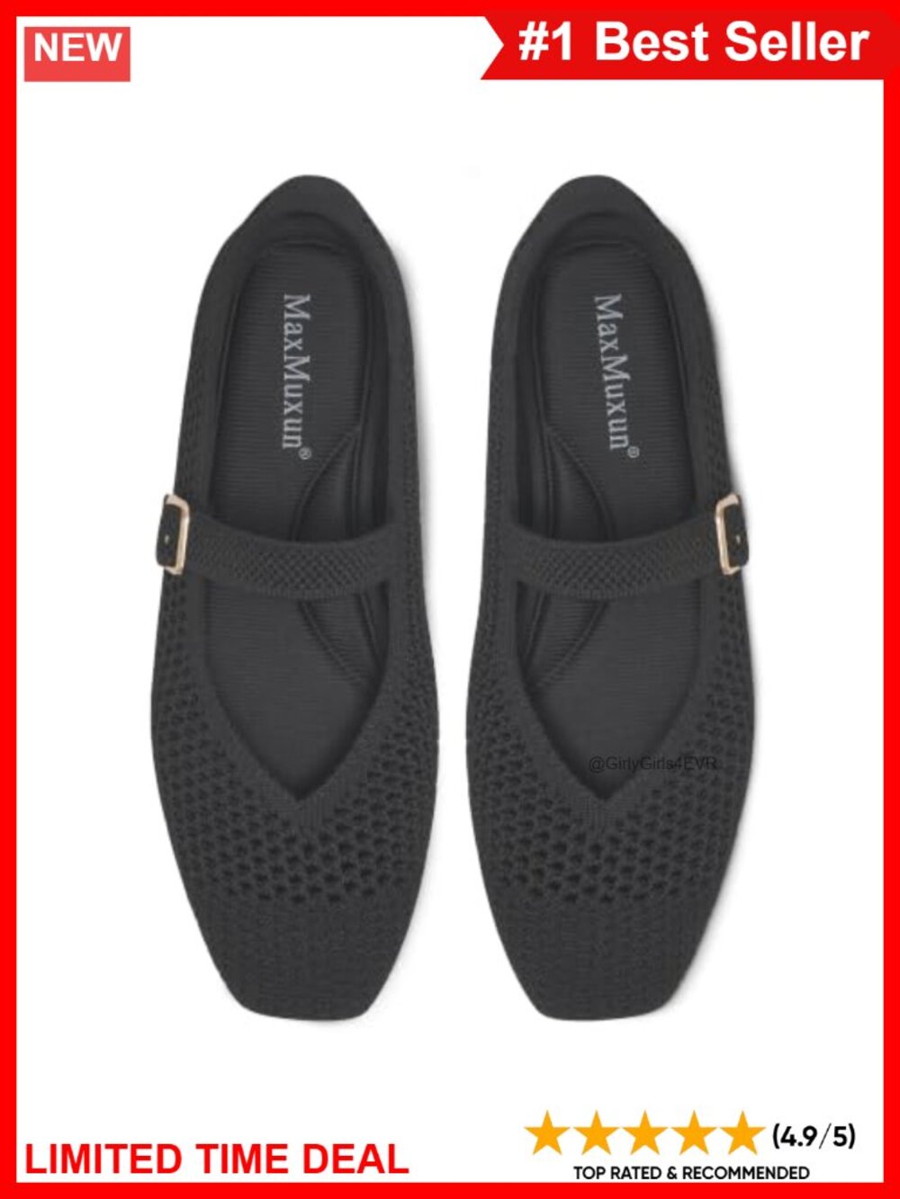 Mary Jane Mesh Flats Ballet Dress Shoes with Buckle Strap